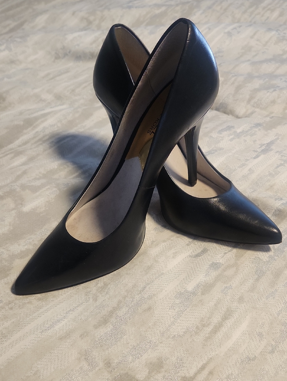 Michael Kors Black Leather Pointed-Toe Stilettos